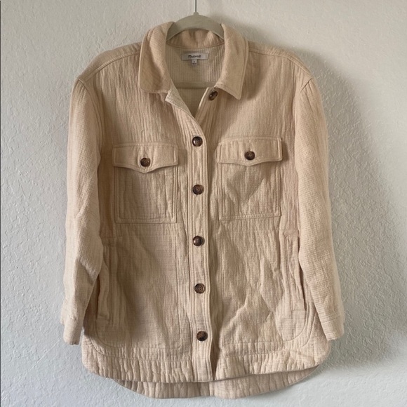 Madewell Waffle Knit Button Down Shirt Jacket – Size S - Picture 2 of 14